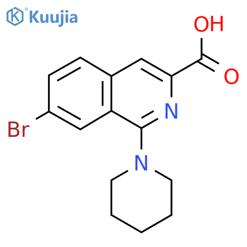 7-Bromo-1-(piperidin-1-yl)isoquinoline-3-carboxylic acid structure