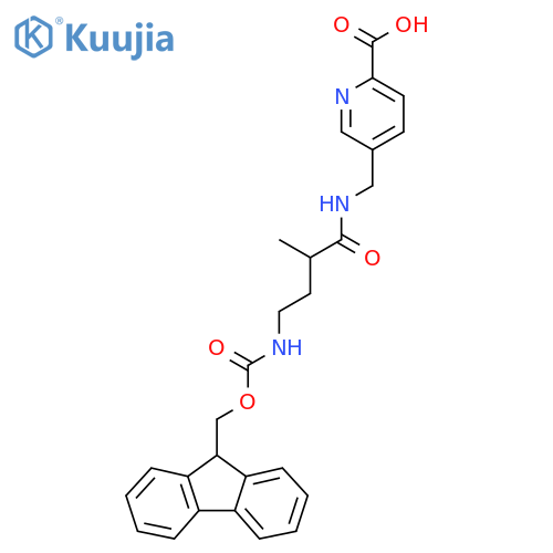5-{4-({(9H-fluoren-9-yl)methoxycarbonyl}amino)-2-methylbutanamidomethyl}pyridine-2-carboxylic acid structure