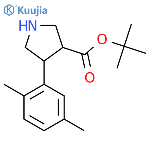 tert-butyl 4-(2,5-dimethylphenyl)pyrrolidine-3-carboxylate structure
