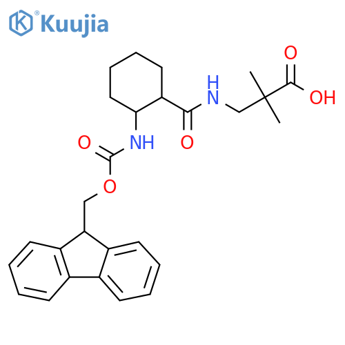 3-{2-({(9H-fluoren-9-yl)methoxycarbonyl}amino)cyclohexylformamido}-2,2-dimethylpropanoic acid structure