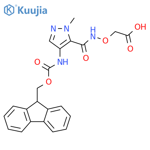2-({4-({(9H-fluoren-9-yl)methoxycarbonyl}amino)-1-methyl-1H-pyrazol-5-ylformamido}oxy)acetic acid structure