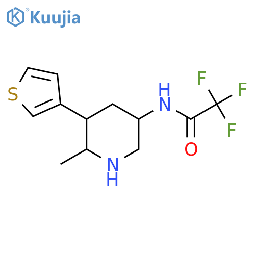 2,2,2-trifluoro-N-6-methyl-5-(thiophen-3-yl)piperidin-3-ylacetamide structure