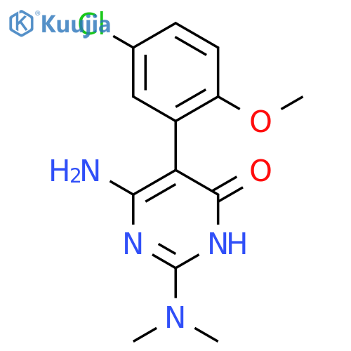 6-amino-5-(5-chloro-2-methoxyphenyl)-2-(dimethylamino)-3,4-dihydropyrimidin-4-one structure