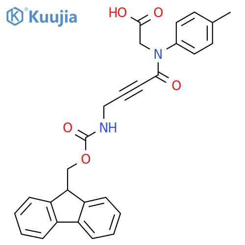 2-4-({(9H-fluoren-9-yl)methoxycarbonyl}amino)-N-(4-methylphenyl)but-2-ynamidoacetic acid structure