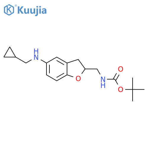 tert-butyl N-({5-(cyclopropylmethyl)amino-2,3-dihydro-1-benzofuran-2-yl}methyl)carbamate structure