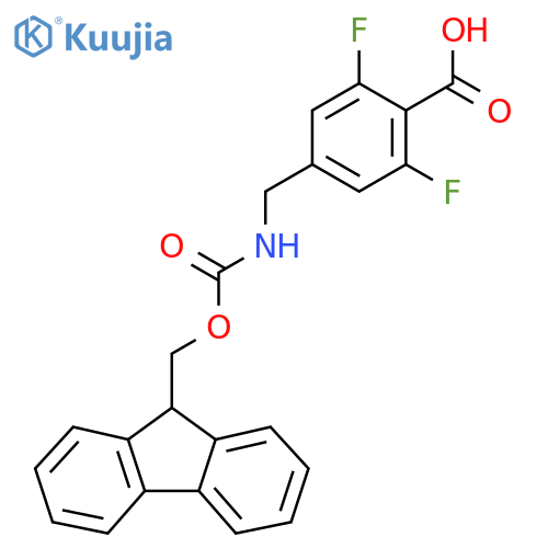 4-[({[(9H-fluoren-9-yl)methoxy]carbonyl}amino)methyl]-2,6-difluorobenzoic acid structure