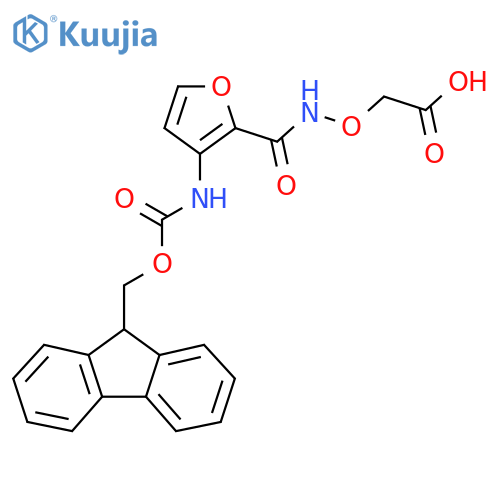 2-({3-({(9H-fluoren-9-yl)methoxycarbonyl}amino)furan-2-ylformamido}oxy)acetic acid structure