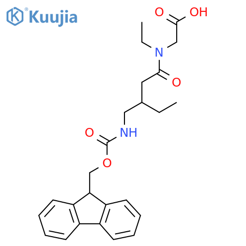 2-{N-ethyl-3-({(9H-fluoren-9-yl)methoxycarbonyl}amino)methylpentanamido}acetic acid structure