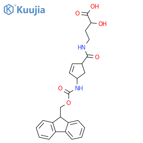 4-{4-({(9H-fluoren-9-yl)methoxycarbonyl}amino)cyclopent-2-en-1-ylformamido}-2-hydroxybutanoic acid structure