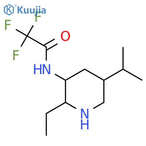 N-2-ethyl-5-(propan-2-yl)piperidin-3-yl-2,2,2-trifluoroacetamide structure