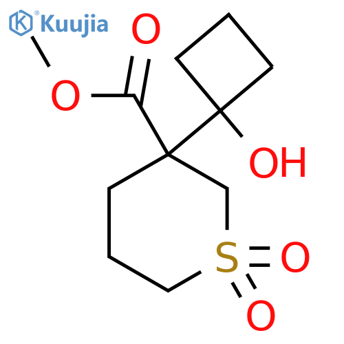 methyl 3-(1-hydroxycyclobutyl)-1,1-dioxo-1lambda6-thiane-3-carboxylate structure