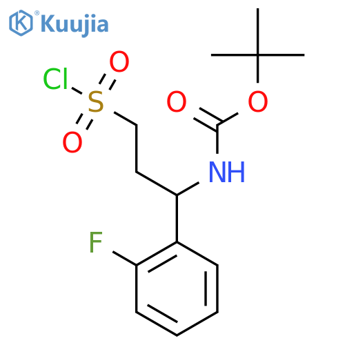 tert-butyl N-3-(chlorosulfonyl)-1-(2-fluorophenyl)propylcarbamate structure