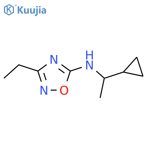 N-(1-cyclopropylethyl)-3-ethyl-1,2,4-oxadiazol-5-amine structure