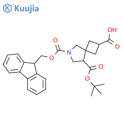 8-(tert-butoxy)carbonyl-6-{(9H-fluoren-9-yl)methoxycarbonyl}-6-azaspiro3.4octane-2-carboxylic acid structure