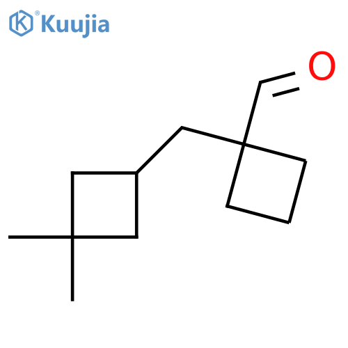 1-(3,3-dimethylcyclobutyl)methylcyclobutane-1-carbaldehyde structure