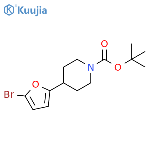 tert-butyl 4-(5-bromofuran-2-yl)piperidine-1-carboxylate structure