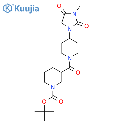 tert-butyl 3-[4-(3-methyl-2,4-dioxoimidazolidin-1-yl)piperidine-1-carbonyl]piperidine-1-carboxylate structure