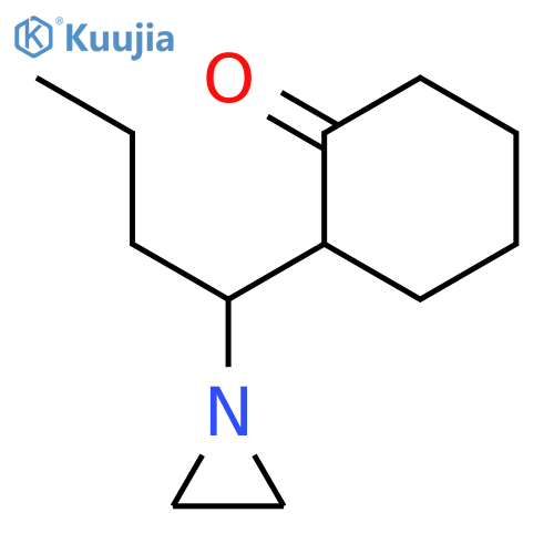 Cyclohexanone,2-[1-(1-aziridinyl)butyl]- structure