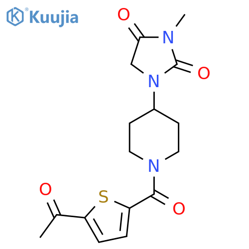 1-[1-(5-acetylthiophene-2-carbonyl)piperidin-4-yl]-3-methylimidazolidine-2,4-dione structure