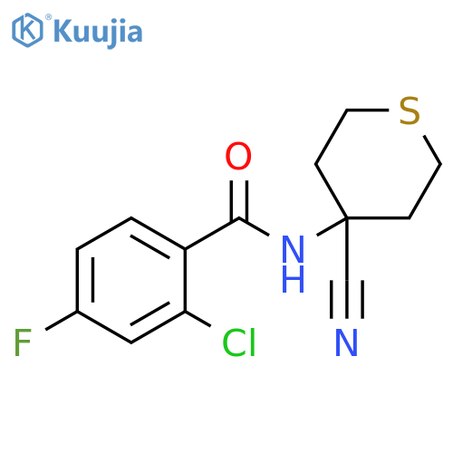 2-Chloro-N-(4-cyanotetrahydro-2H-thiopyran-4-yl)-4-fluorobenzamide structure