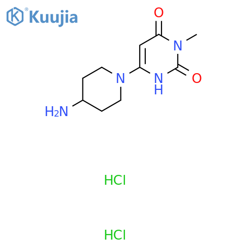 6-(4-aminopiperidin-1-yl)-3-methyl-1,2,3,4-tetrahydropyrimidine-2,4-dione dihydrochloride structure