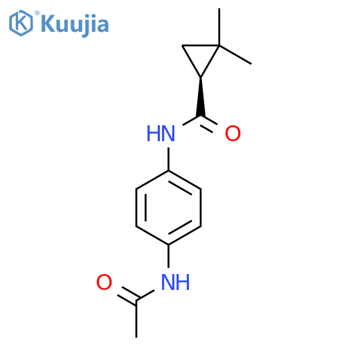 (1S)-N-(4-acetamidophenyl)-2,2-dimethylcyclopropane-1-carboxamide structure