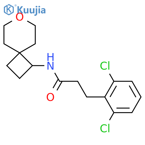 3-(2,6-dichlorophenyl)-N-{7-oxaspiro[3.5]nonan-1-yl}propanamide structure