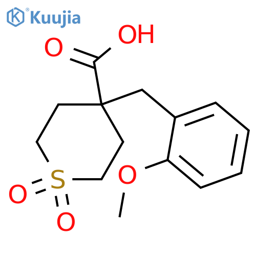 2H-Thiopyran-4-carboxylic acid, tetrahydro-4-[(2-methoxyphenyl)methyl]-, 1,1-dioxide structure