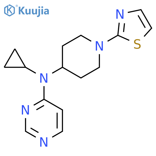 N-cyclopropyl-N-[1-(1,3-thiazol-2-yl)piperidin-4-yl]pyrimidin-4-amine structure