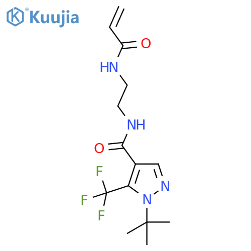 N-(2-{[1-tert-butyl-5-(trifluoromethyl)-1H-pyrazol-4-yl]formamido}ethyl)prop-2-enamide structure