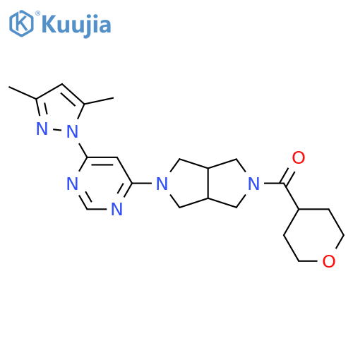 4-(3,5-dimethyl-1H-pyrazol-1-yl)-6-5-(oxane-4-carbonyl)-octahydropyrrolo3,4-cpyrrol-2-ylpyrimidine structure