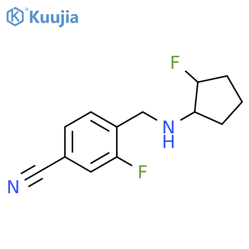 3-fluoro-4-{(2-fluorocyclopentyl)aminomethyl}benzonitrile structure
