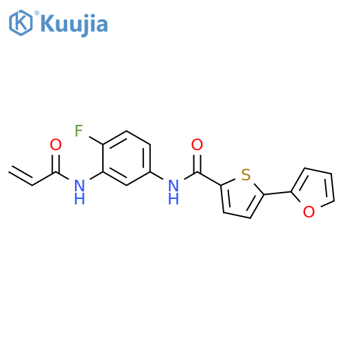 N-[4-Fluoro-3-[(1-oxo-2-propen-1-yl)amino]phenyl]-5-(2-furanyl)-2-thiophenecarboxamide structure