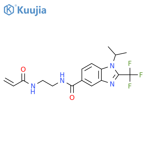 N-(2-{[1-(propan-2-yl)-2-(trifluoromethyl)-1H-1,3-benzodiazol-5-yl]formamido}ethyl)prop-2-enamide structure