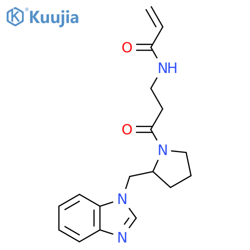 N-[3-[2-(Benzimidazol-1-ylmethyl)pyrrolidin-1-yl]-3-oxopropyl]prop-2-enamide structure