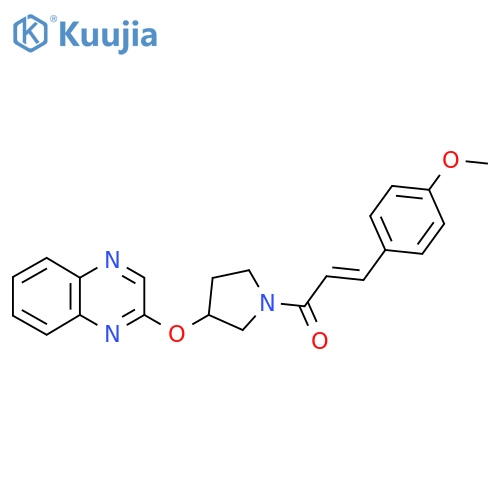 (E)-3-(4-methoxyphenyl)-1-(3-(quinoxalin-2-yloxy)pyrrolidin-1-yl)prop-2-en-1-one structure