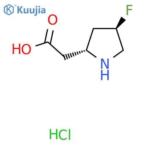 2-(2R,4R)-4-fluoropyrrolidin-2-ylacetic acid hydrochloride structure
