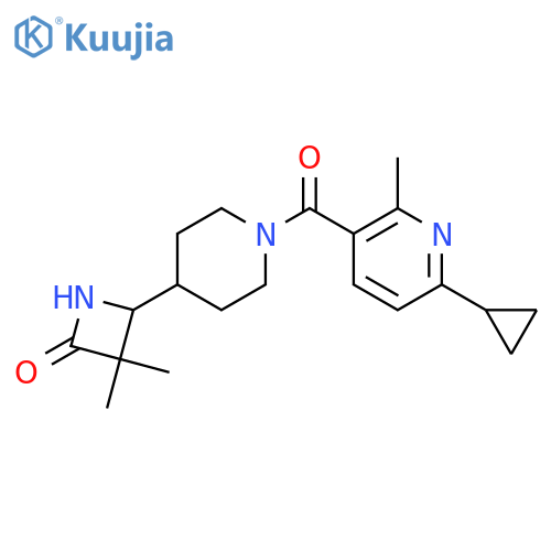 4-[1-(6-Cyclopropyl-2-methylpyridine-3-carbonyl)piperidin-4-yl]-3,3-dimethylazetidin-2-one structure