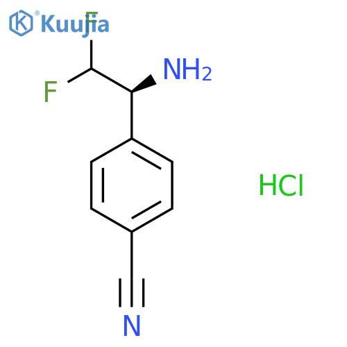 4-(1S)-1-amino-2,2-difluoroethylbenzonitrile hydrochloride structure
