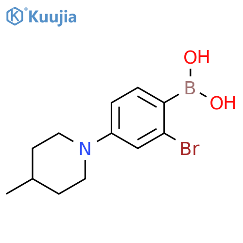 2-Bromo-4-(4-methylpiperidin-1-yl)phenylboronic acid structure