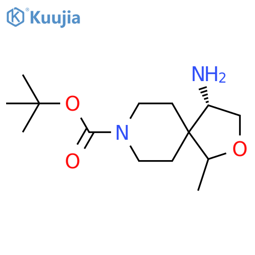 tert-butyl (4S)-4-amino-1-methyl-2-oxa-8-azaspiro[4.5]decane-8-carboxylate structure