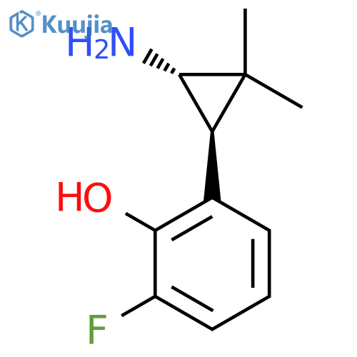rac-2-(1R,3R)-3-amino-2,2-dimethylcyclopropyl-6-fluorophenol structure
