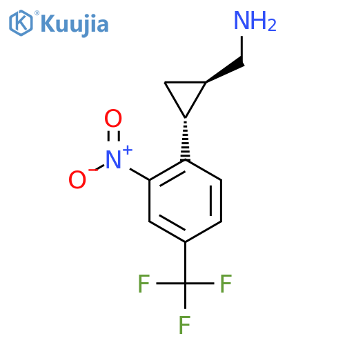 rac-(1R,2R)-2-2-nitro-4-(trifluoromethyl)phenylcyclopropylmethanamine structure