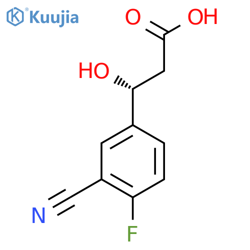 (3R)-3-(3-cyano-4-fluorophenyl)-3-hydroxypropanoic acid structure