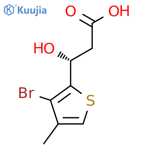(3R)-3-(3-bromo-4-methylthiophen-2-yl)-3-hydroxypropanoic acid structure