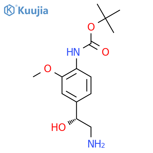 tert-butyl N-{4-(1R)-2-amino-1-hydroxyethyl-2-methoxyphenyl}carbamate structure