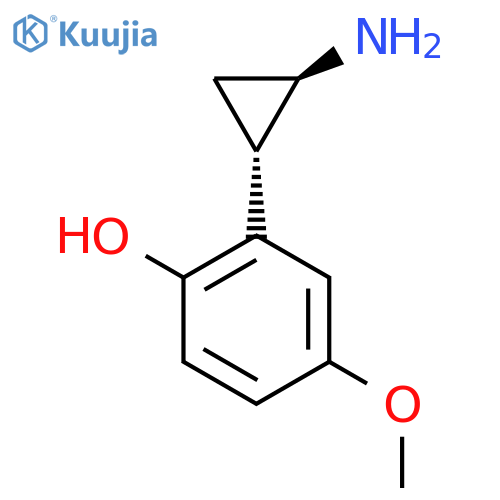 rac-2-(1R,2S)-2-aminocyclopropyl-4-methoxyphenol structure