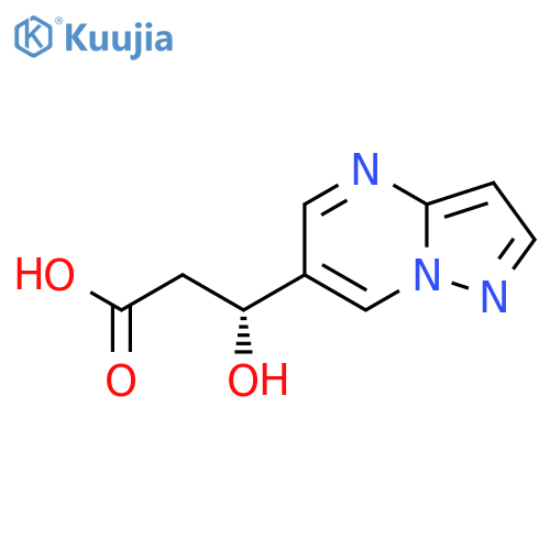 (3R)-3-hydroxy-3-{pyrazolo1,5-apyrimidin-6-yl}propanoic acid structure
