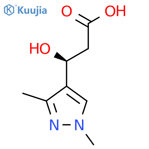(3S)-3-(1,3-dimethyl-1H-pyrazol-4-yl)-3-hydroxypropanoic acid structure