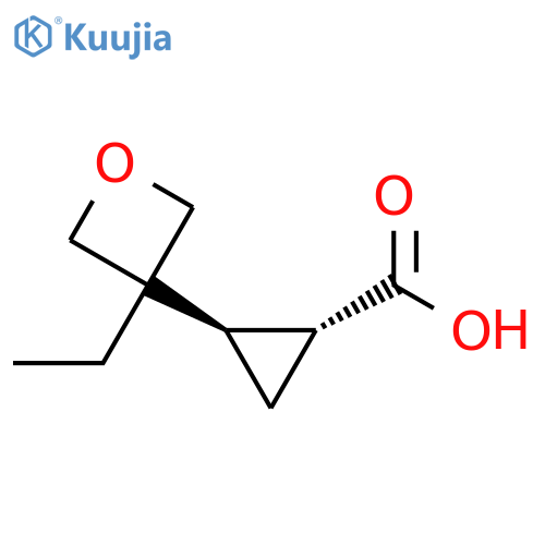 rac-(1R,2R)-2-(3-ethyloxetan-3-yl)cyclopropane-1-carboxylic acid structure